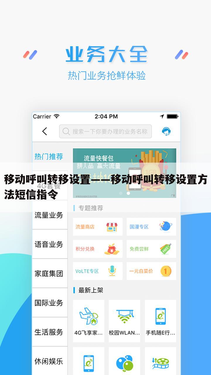 移动呼叫转移设置——移动呼叫转移设置方法短信指令