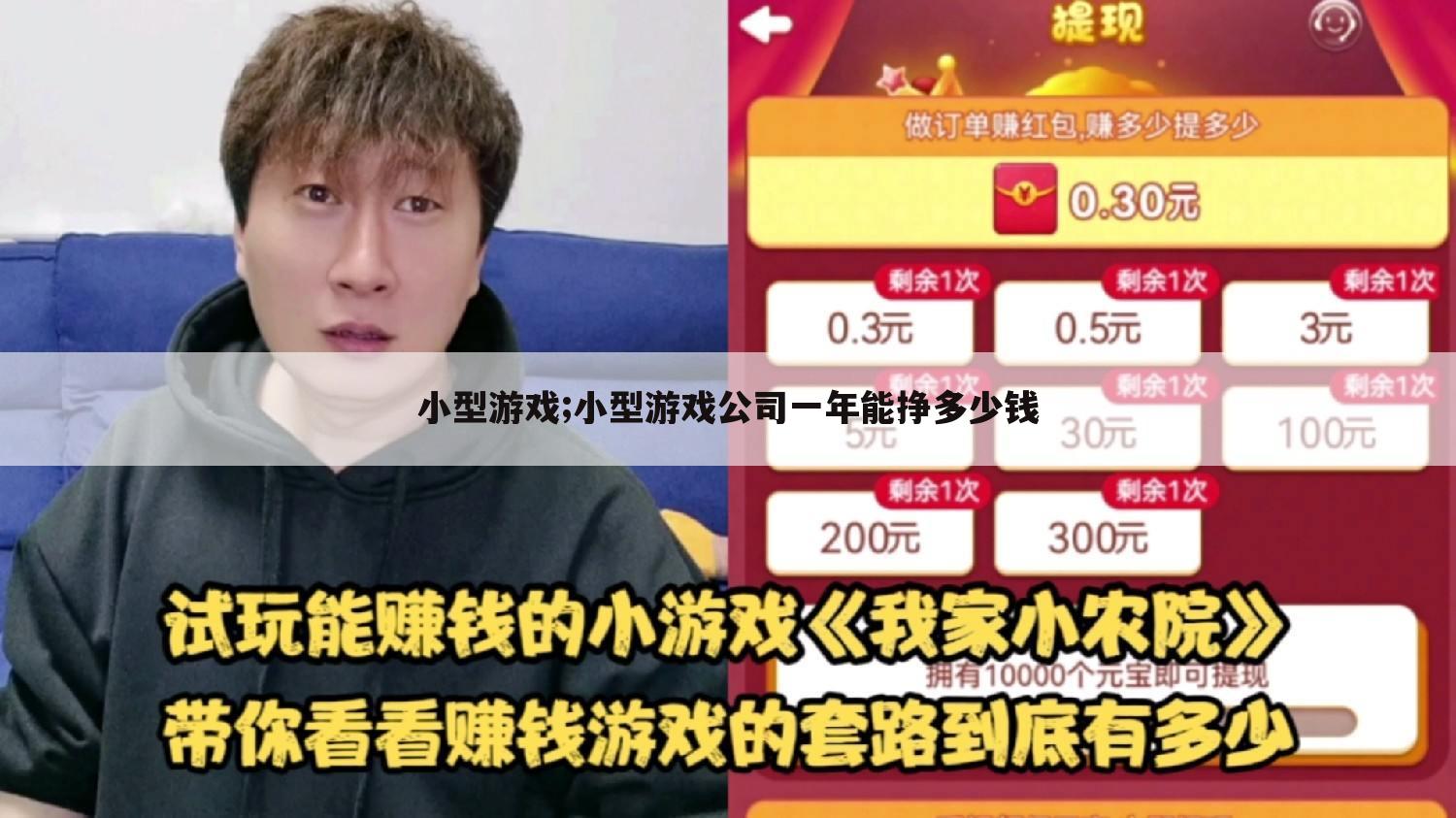 小型游戏;小型游戏公司一年能挣多少钱